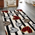 thumbnail image 2 of Area Rugs 2.7'x5', Valentine's Day Carpet for Living Room Bedroom Dining Room, Love Heart Leopard Dots Retro Stripes Throw Kitchen Rugs Non Slip Washable Rectangle Indoor Outdoor Rugs, 2 of 8