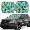 thumbnail image 2 of Uemuo Multicolored Butterflies Printed 2 PCS Car Windshield Sun Shade, Auto Sun Heat and UV Rays Blocker, Foldable Automotive Front Window Sunshade Protector, 2 of 7