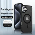 thumbnail image 3 of 2024 New Frosted Matte Magnetic Phone Case For iPhone 16 Plus 15 14 13 12 11 Pro Max Translucent Shockproof Armor Bumper Cover blue For iPhone 13 ProMax, 3 of 6