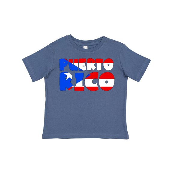 Inktastic Puerto Rico Flag in Text Boys or Girls Toddler T-Shirt