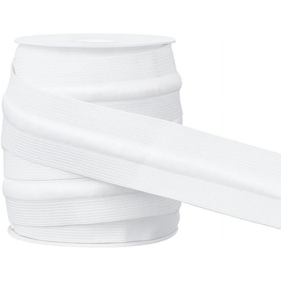 10.94 Yards White Knit Elastic Band 1.57 Inch Wide Sewing Elastic Band with Drawstring Polyester Stretch Strap for Sewing Waistband Wig and DIY Crafting