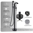 thumbnail image 6 of Zovajonia Freestanding Bathtub Faucet Tub Filler Waterfall Floor Mounted  Mixer Oil Rubbed Bronze, 6 of 10