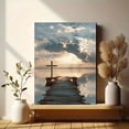 thumbnail image 6 of Qisvanset Wooden Cross Pier Serenity Canvas Wall Art 15.75x11.81 Inches, 6 of 8