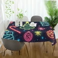 thumbnail image 3 of Yayeee Tablecloths 54" x 54" Rectangle Wrinkle Resistant Party Table Cover, Neon Christmas, 3 of 8
