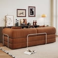 thumbnail image 6 of CQSXDA Convertible 78.8" Floor Compression Sofa Bed with Armrest and Back Support, Corduroy Modular Couch for Bedrooms, Brown, 6 of 12