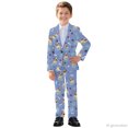 thumbnail image 3 of Whosucclay Puppy Paw Print Pattern Kids Formal Suit Set, Polyester Single Button Front Design Boys Suit Set for Ring Bearer Party, 2 Pieces Formal Wear Outfit, 3 of 10