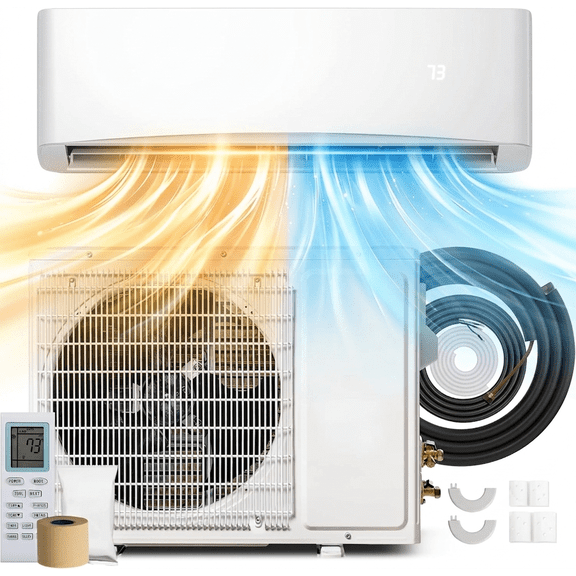Patiosunny 12000BTU Mini Split Air Conditioner Heat Pump, 17SEER2 115 Split AC Unit Up to 750 Sq.Ft, with Self-Clean/Eco/Dehumidification, White