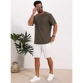 thumbnail image 5 of DARING DIVA Men's Knitted T-Shirts Short Sleeve Crew Neck Jacquard T-Shirt S Brown, 5 of 7