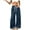 Blue, variant on Women's Wide Leg Pants Fleece Warm Elastic High Waisted Drawstring Palazzo Pants Baggy Casual Trousers(Khaki,X-Large)