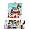 thumbnail image 4 of Puerto Rican Flag Cloth Napkins Set of 4 Reusable Dinner Napkins, Vintage Country Truck Flowers Blue Beige Cocktail Napkin Washable Table Napkins for Wedding/Holiday Party/Baby Shower 20"x20", 4 of 7