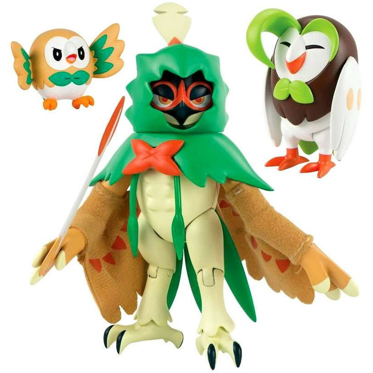 TOMY Action Figures Pokemon Decidueye Evolution Set 3 Pack