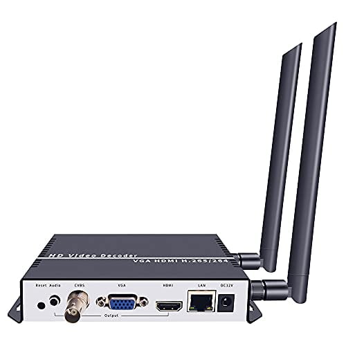 ISEEVY Décodeur Vidéo WiFi H.265 H.264 4K 1080P avec Sortie IP vers HDMI VGA CVCBS pour Affichage Publicitaire, Décodage IP, Support de Décodage de Flux Réseau RTMP SRT RTP RTP UDP HTTP