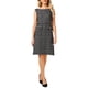 thumbnail image 1 of Vestido sin mangas de tweed para mujer Inspire Chic, con cuello barco, vestido de oficina ajustado, color negro, 1 of 5