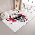 thumbnail image 1 of Area Rug 8x10 ft Gray Skull Graffiti Washable Print Rug, Indoor Non-Slip Low Pile Carpet for Living Room Bedroom Dining Room Bathroom Kitchen Accent Rug, 1 of 7
