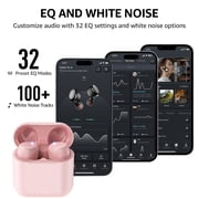 TOZO T6 Earbuds Wireless Bluetooth Ear Buds, 50H, AI Chat/Translation/Clear Mics, Stereo Bass, Wireless Charging, App-32EQ, IPX8 Waterproof Headphones, Rose Gold