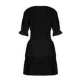 thumbnail image 7 of FRSASU Plus Size Dress Women'S Short Sleeve V-Neck Ruffle Large Swing Dress, 7 of 7