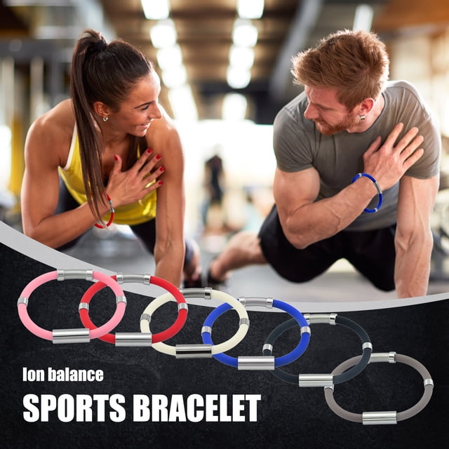 Fiudx Pulsera Deportiva de Energía Negativa, Hecha de Metal Iónico y Gel de Sílice de Grado Alimenticio, con Hebilla Magnética, Ideal para La Salud y El Bienestar, Elegante y Cómoda, Unisex, Ajustabl
