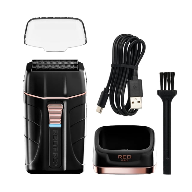 Afeitadora eléctrica RED Pro de lámina de titanio con o sin cable para hombre, potente afeitadora recargable por USB-C, hasta 170 minutos de autonomía, silenciosa, duradera y portátil (negro mate)