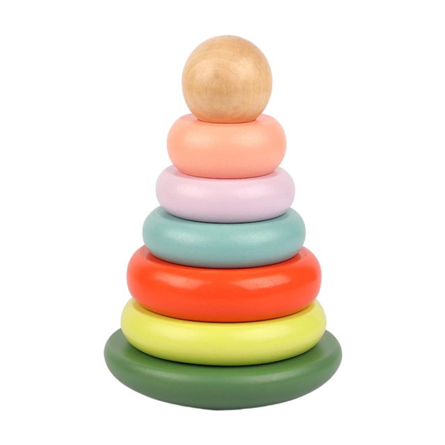 Juguetes de anillos apilables Montessori para bebés, apilador geométrico sensorial para niños pequeños A