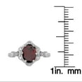 thumbnail image 3 of 10k White Gold Vintage Style Genuine Oval Garnet and Diamond Halo Ring, 3 of 5