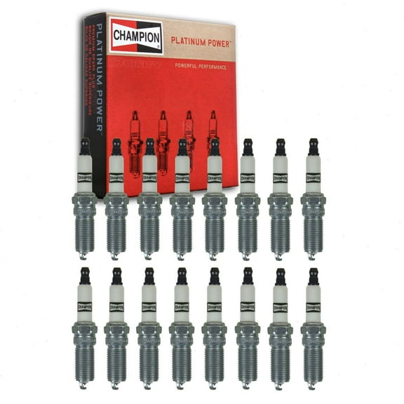 16 pc Champion Platinum Spark Plugs compatible with Ford F-250 Super Duty 6.2L V8 2011-2020