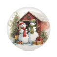 thumbnail image 2 of 15.4" Round Placemat Set of 1 Polyester Fabric Place Mats Non-Slip Dining Kitchen Table Mats for Kitchen Party Decor Watercolor Clipart Snowmen, 2 of 5