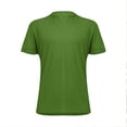 thumbnail image 3 of Cuoff Men's casual solid color V-neck gentleman's business short-sleeved fitness T-shirt Green L, 3 of 5