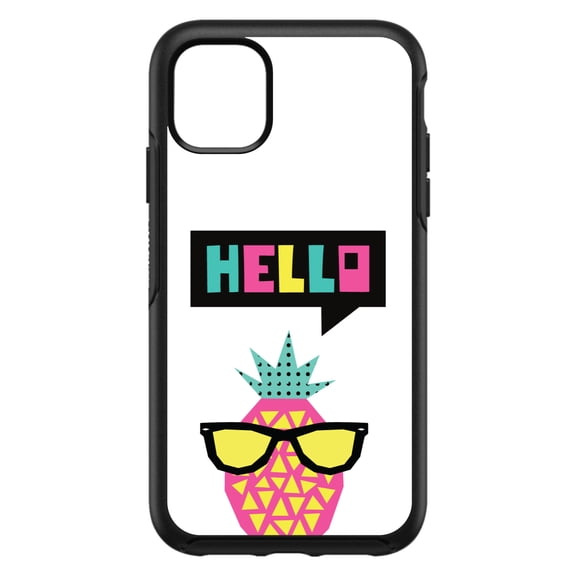 DistinctInk Custom SKIN / DECAL compatible with OtterBox Symmetry for iPhone 11 Pro (5.8" Screen) - Summer Graphics - Hello Cartoon Pineapple