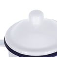 thumbnail image 3 of HONMEET White Enamel Camping Coffee Mug with Handle Heat Resistant Lid for Travel, 3 of 8