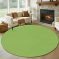 thumbnail image 2 of Green Large Area Rugs for Bedroom Living Room, Soft Non Slip Carpet Bedside Rug, Solid Color Simple Abstract Fashion Light Color Round Floor Cover Kitchen Accent Rug 5' for Dining Room/Office, 2 of 9