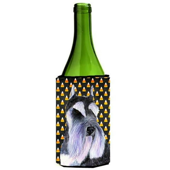 Schnauzer Candy Corn Halloween Portrait Wine bottle sleeve Hugger - 24 Oz.