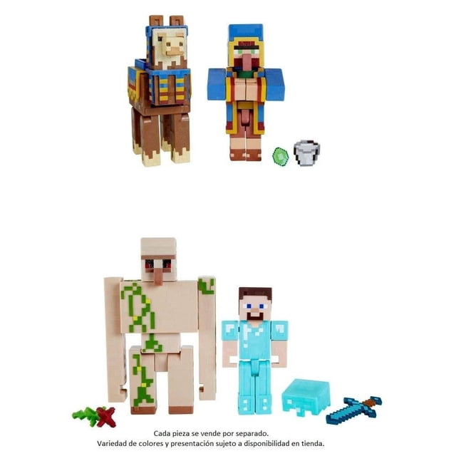 Figura de Acción Minecraft Paquete de 2 de 3.25 pulgadas Varios Modelos 1 set