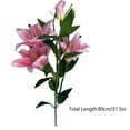 thumbnail image 3 of 6 Heads Pink Calla Lily Artificial Flowers, 31.5" Lifelike Large Real Touch Fake Lily Silk Flowers with Long Stems, Faux Lilies Bouquets for Tall Vase Wedding Dining Table Centerpieces Kitchen Home, 3 of 6