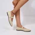 thumbnail image 5 of Pennysue Women Flats Pointy Toe Mary Jane Ballet Shoes Casual Comfortable Walking Shoes Beige 9.5, 5 of 7