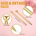thumbnail image 2 of Valentine Heart Shaped Pens Black Ink Retractable Metal Decorative Pens for Party Favor Wedding Bridal Shower Gifts(Gold), 2 of 4