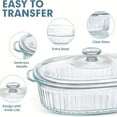thumbnail image 4 of DEBGFS Elegant Glass Casseroles with Lids Set  Ribbed Oval Roaster  Transparent Covered Cookware  Versatile Deep Glass Food Containers  50oz & 85oz  for Baking  Cooking  Oven & Microwav,85oz, 4 of 6
