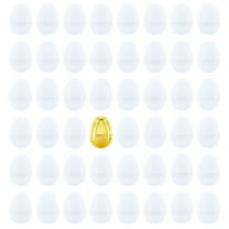47 White Plastic Easter Eggs   1 Surprise Golden Egg Set