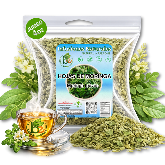 Moringa Leaves Tea (Té de Hojas de Moringa) - 4 oz - NON-GMO | 100% Natural | Vegan