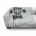 thumbnail image 3 of Your are Stronger than You Think Soft Flannel Fleece Throw Blanket, Urban Style Philosophical Be Positive Message, Cozy Plush for Indoor and Outdoor Use, 50" x 60", Dark Blue Grey White, by Ambesonne, 3 of 6