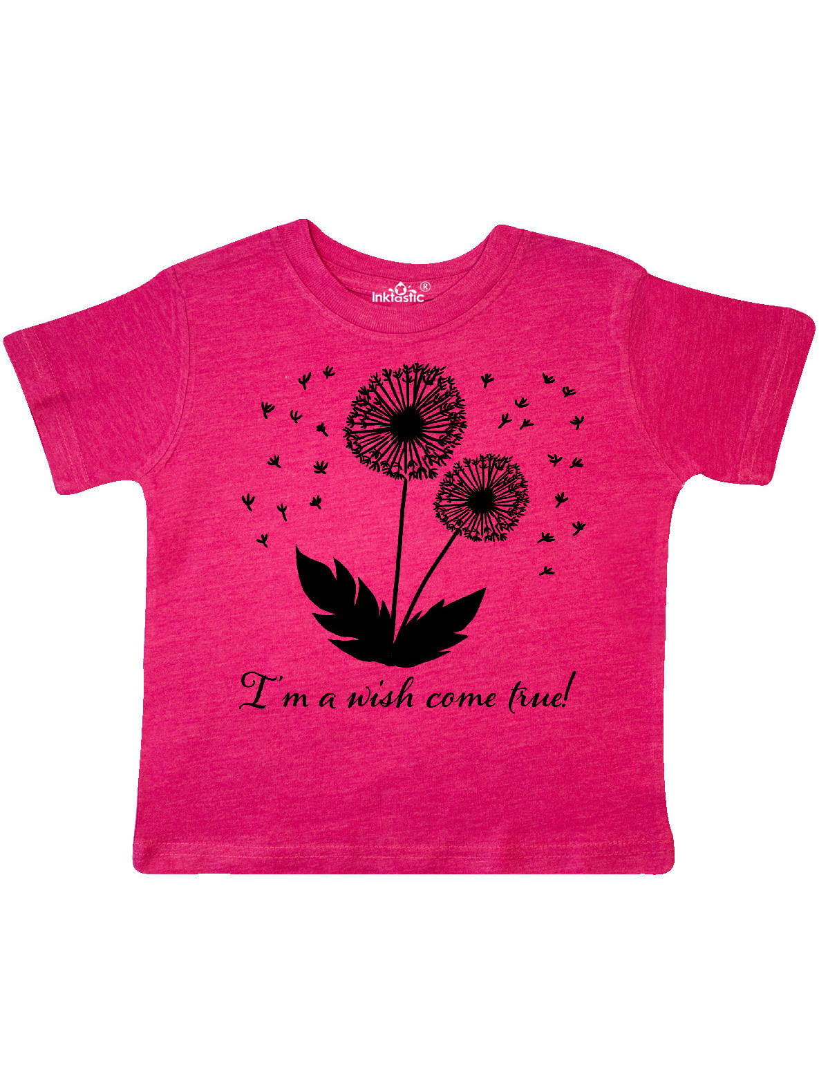 INKtastic - I'm a Wish Come True Dandelion in Black Toddler T-Shirt ...