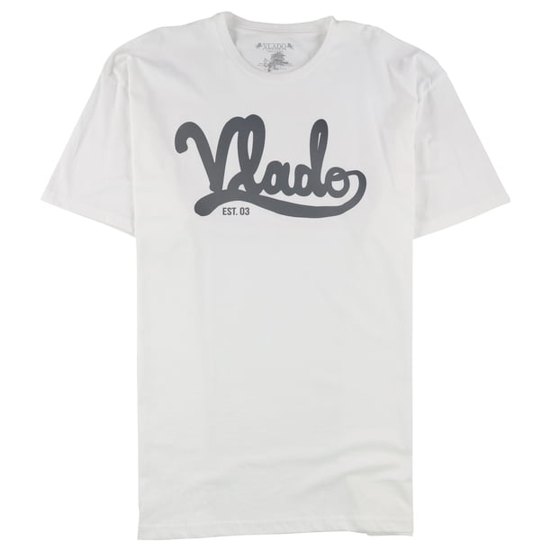 Vlado Mens Large Logo Graphic T-Shirt, white, L