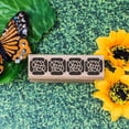 thumbnail image 1 of Solid Flowers Border Art Rubber Stamp, Laser Engraved Craft Stamp on Wood Mounted Block, Size 1-3/4” x 1-3/4”, Made in USA, 1 of 7