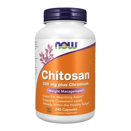 NOW Supplements, Chitosan 500 mg plus Chromium, Weight Management*, 240 Veg Capsules