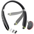 thumbnail image 1 of Bluetooth Headset, 2024 Upgraded Neckband Bluetooth Headphones with Retractable Earbuds, Noise Cancelling Stereo Earphones with Mic, Foldable Wireless Headphones for Sports Office with Carry Case, 1 of 5