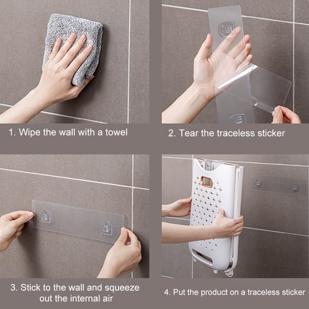 Cesto para La Colada Plegable 2 Capas Ropa Montaje en Pared (Marfil)