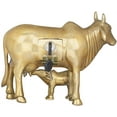 thumbnail image 3 of 7" Handmade Brass Cow and Calf Gullak Piggy Bank - Sacred Kamadhenu Wealth Symbol for Home Altar Savings Decor, 3 of 3