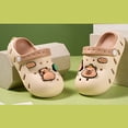 thumbnail image 4 of Lusa Soft Indoor Outdoor Slippers for Toddler Girls Boys Summer Lightweight Beach Sandals with Cute Space Pattern and Holes Designs Flexible Sole for Kids Coffee 9-10 Years, 4 of 7