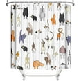 thumbnail image 4 of Funny Cat Shower Curtain Cat Shower Curtain for Bathroom with Pets Paw for Cat Lovers Cute Cartoon Colorful Kitty Shower Curtain Waterproof Fabric Bath Curtain with 12 Hooks 72x72 Inch, 4 of 6