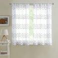 thumbnail image 5 of Your Zone White/Grey Tufted Chevron Rod Pocket Sheer Curtain Panel, 38" x 54", 5 of 5