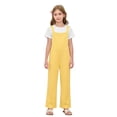 thumbnail image 4 of WAYUTE Girls Overalls Solid Color Wide Straps Basic Jumpsuit with Pockets Comfortable Play Outfit for Toddler Kids Casual Dailywear, 4 of 4
